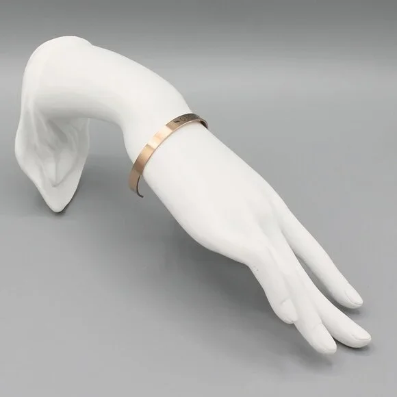 Jewelry bangle cuff bracelet rose gold tone Carpe Diem dainty minimalist new - Picture 5 of 7